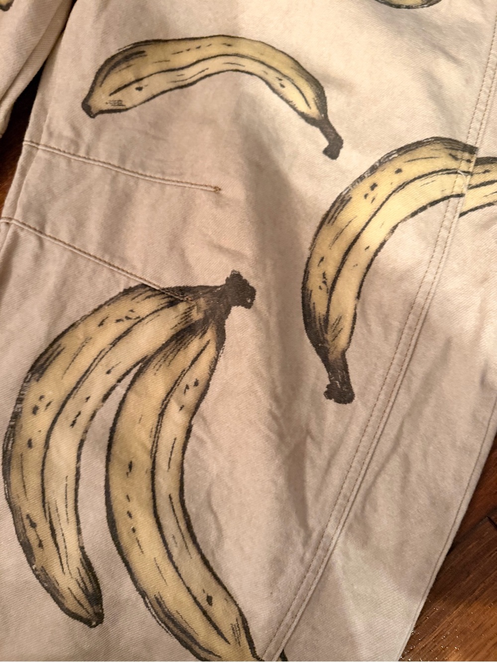 Free People Beige denim banana print flaws - Picture 8 of 13